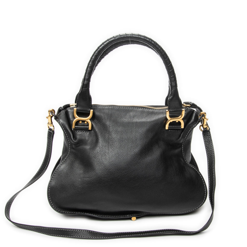 Shoulder Bag Medium Marcie Black Calfskin Leather