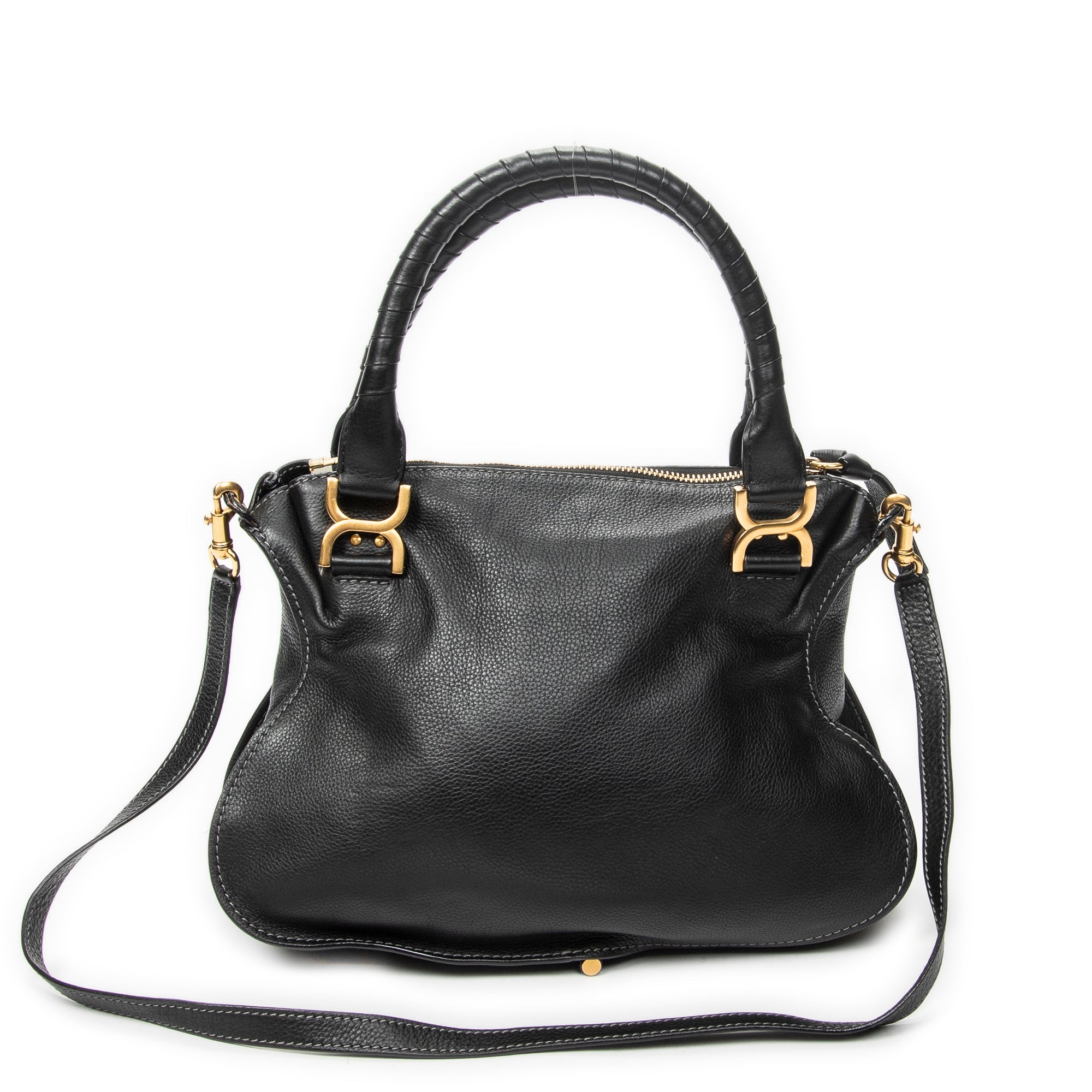 Shoulder Bag Medium Marcie Black Calfskin Leather
