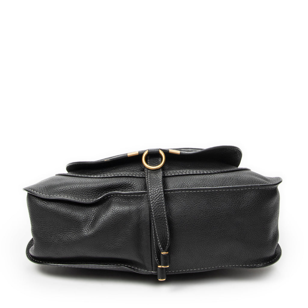 Shoulder Bag Medium Marcie Black Calfskin Leather