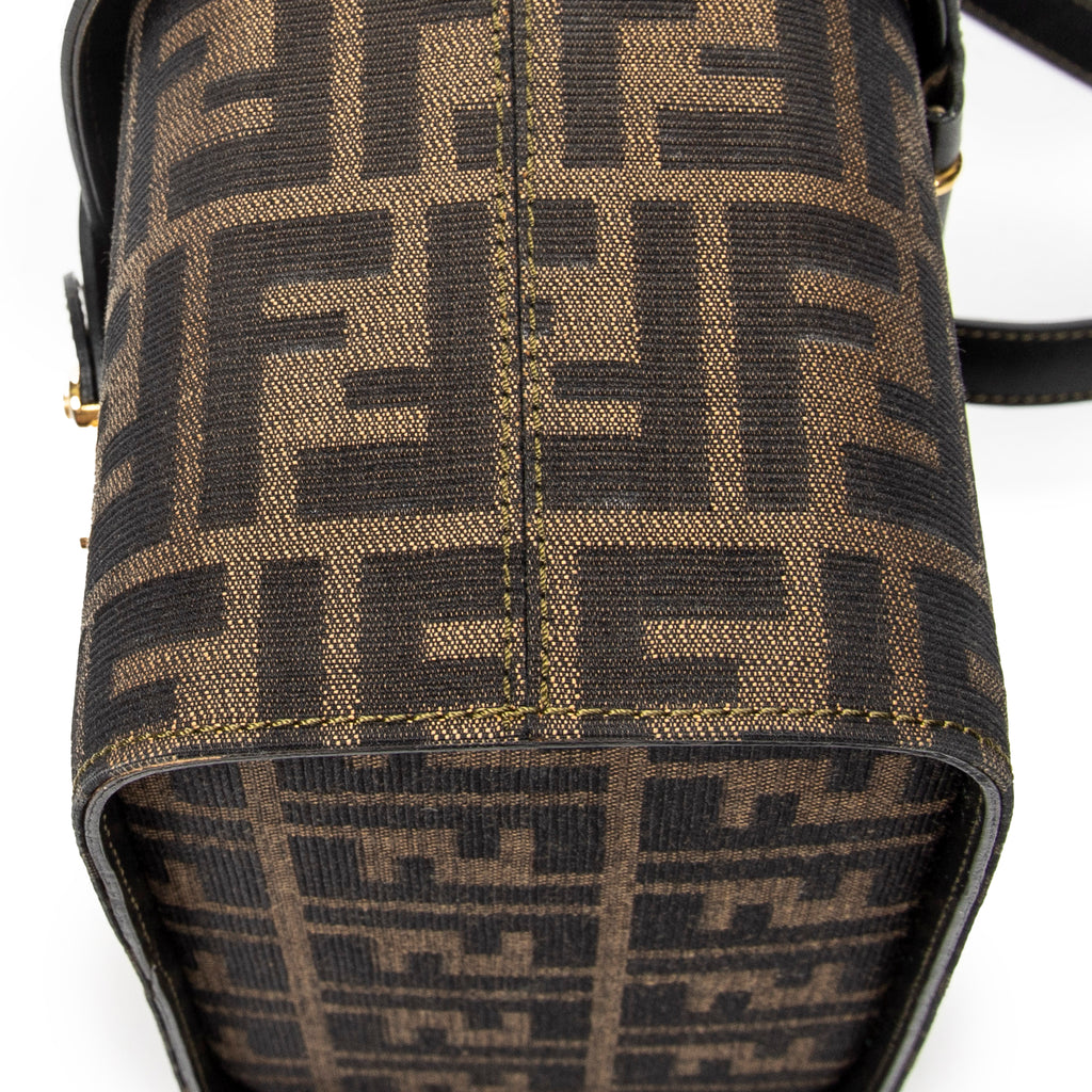 Shoulder Bag Vanity Case Top Handle Brown Zucca Canvas