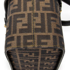 Shoulder Bag Vanity Case Top Handle Brown Zucca Canvas