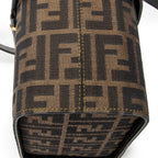Shoulder Bag Vanity Case Top Handle Brown Zucca Canvas