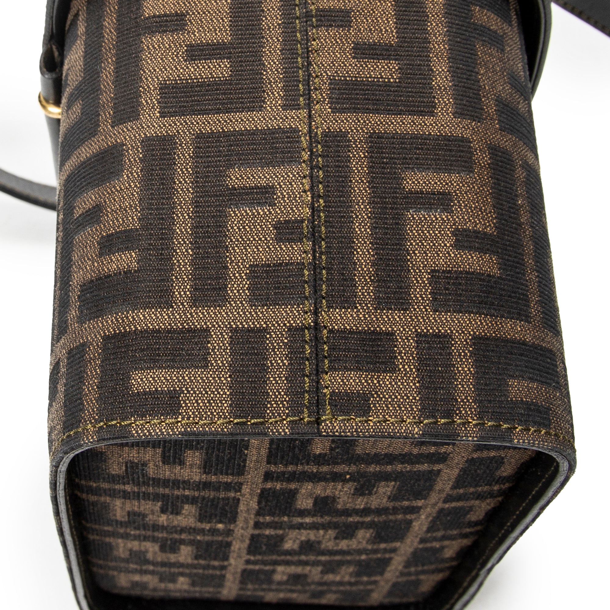 Shoulder Bag Vanity Case Top Handle Brown Zucca Canvas