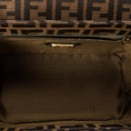 Shoulder Bag Vanity Case Top Handle Brown Zucca Canvas