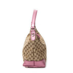 Shoulder Bag Medium Heart Bit Charm Hobo Beige Monogrammed Canvas
