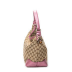 Shoulder Bag Medium Heart Bit Charm Hobo Beige Monogrammed Canvas
