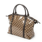 Shoulder Bag Medium GG Charm Top Handle Beige Crystal Coated Canvas