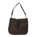 Shoulder Bag Shoulder Hobo Dark Brown Monogrammed Nylon Canvas