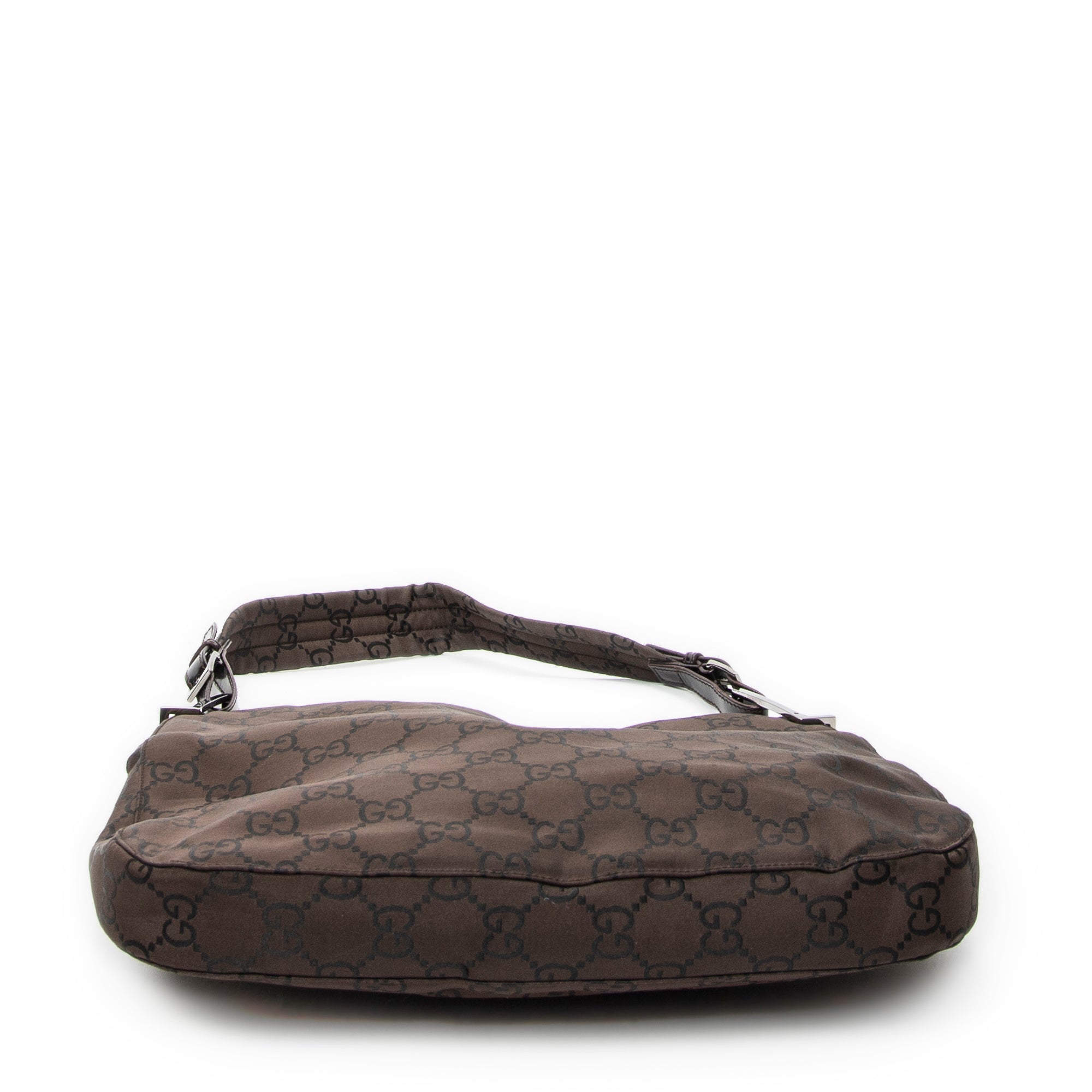 Shoulder Bag Shoulder Hobo Dark Brown Monogrammed Nylon Canvas