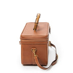 Shoulder Bag Large Bamboo Vanity Case Brown Grained Calfskin Leather
