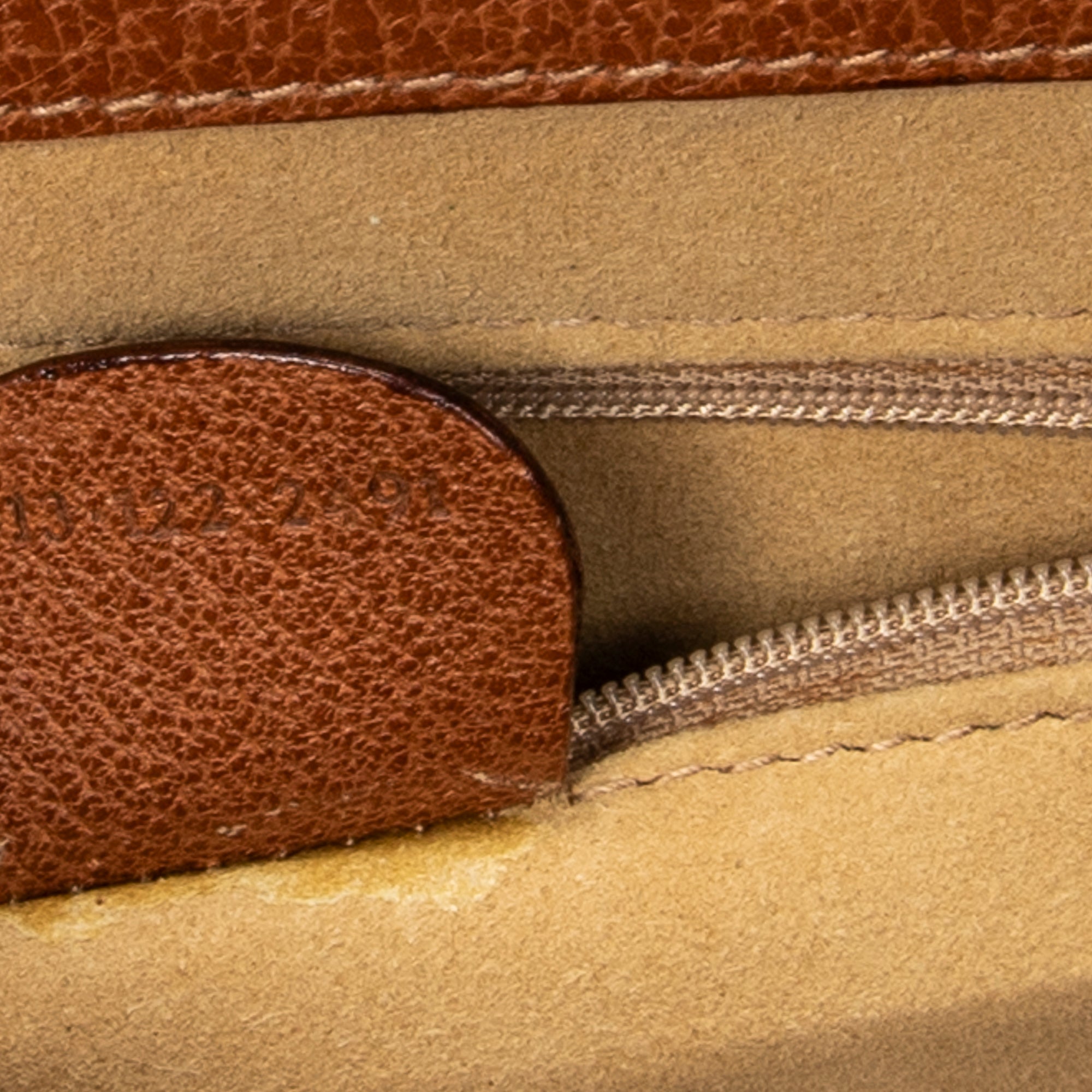 Shoulder Bag Large Bamboo Vanity Case Brown Grained Calfskin Leather