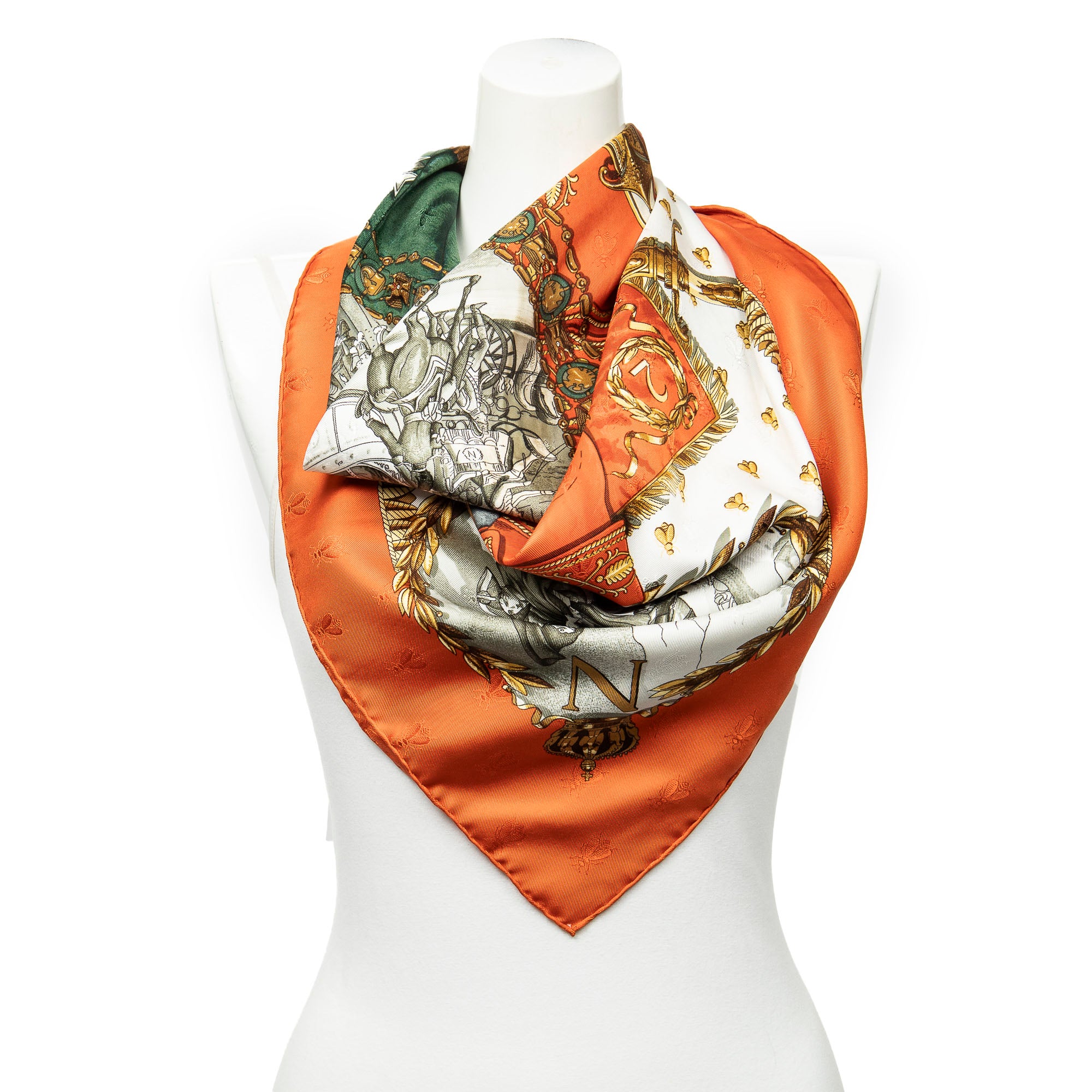 Scarf Scarf Orange 100% Jacquard Silk