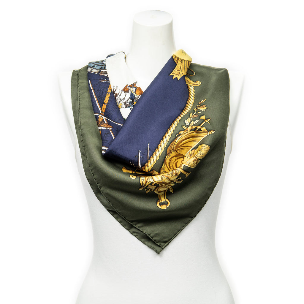 Scarf Scarf Dark Green 100% Twill Silk
