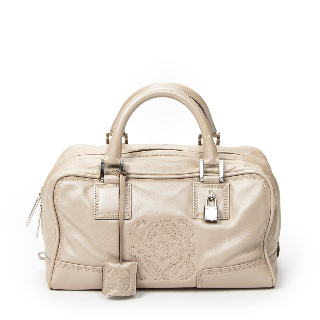 Shoulder Bag Amazona 28 Light Beige Calfskin Leather