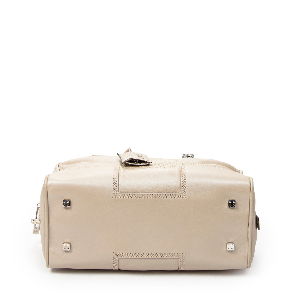 Shoulder Bag Amazona 28 Light Beige Calfskin Leather