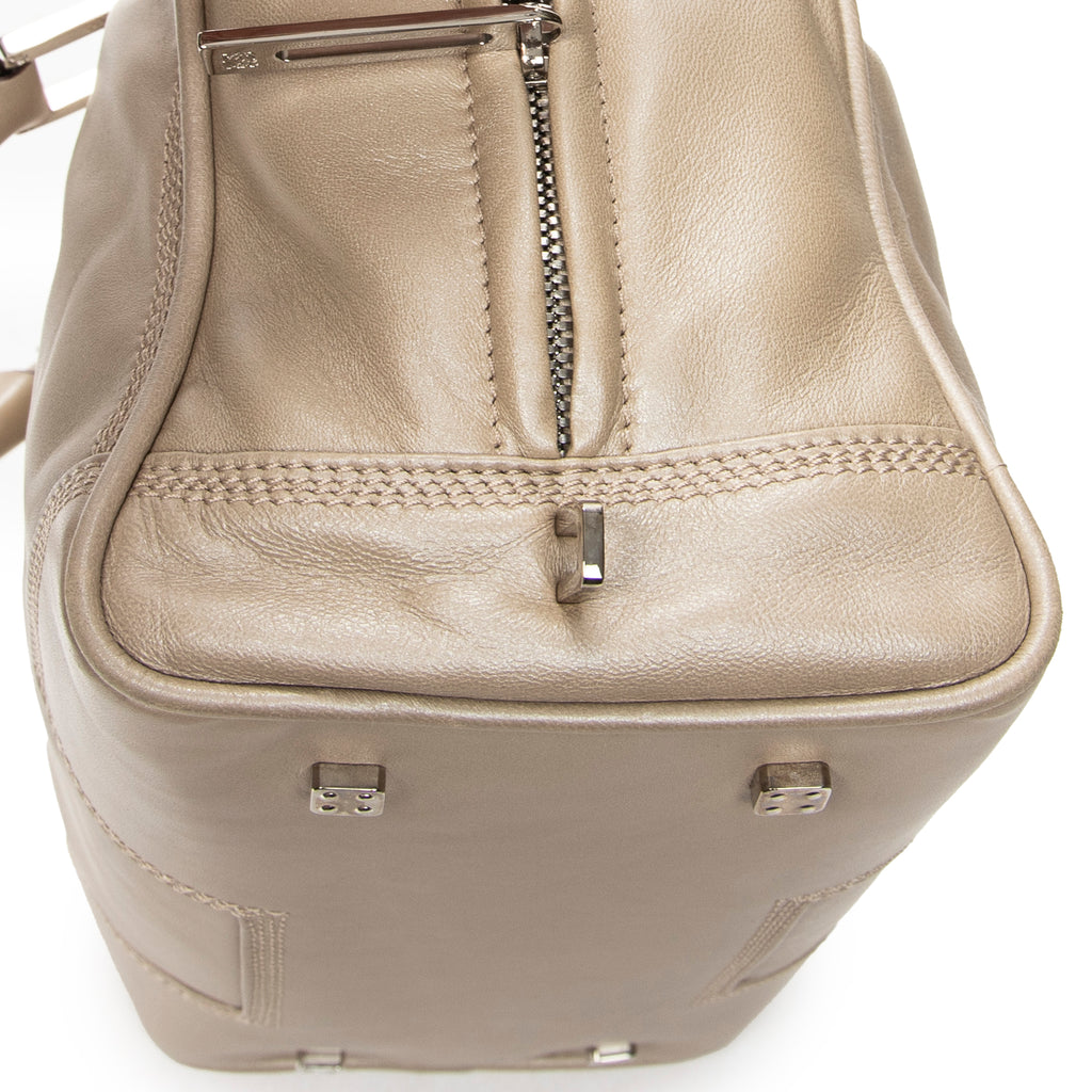 Shoulder Bag Amazona 28 Light Beige Calfskin Leather