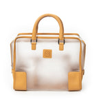Handbag Vintage Transparent Amazona Tan Vinyl Canvas
