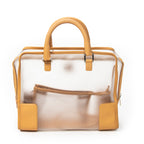 Handbag Vintage Transparent Amazona Tan Vinyl Canvas