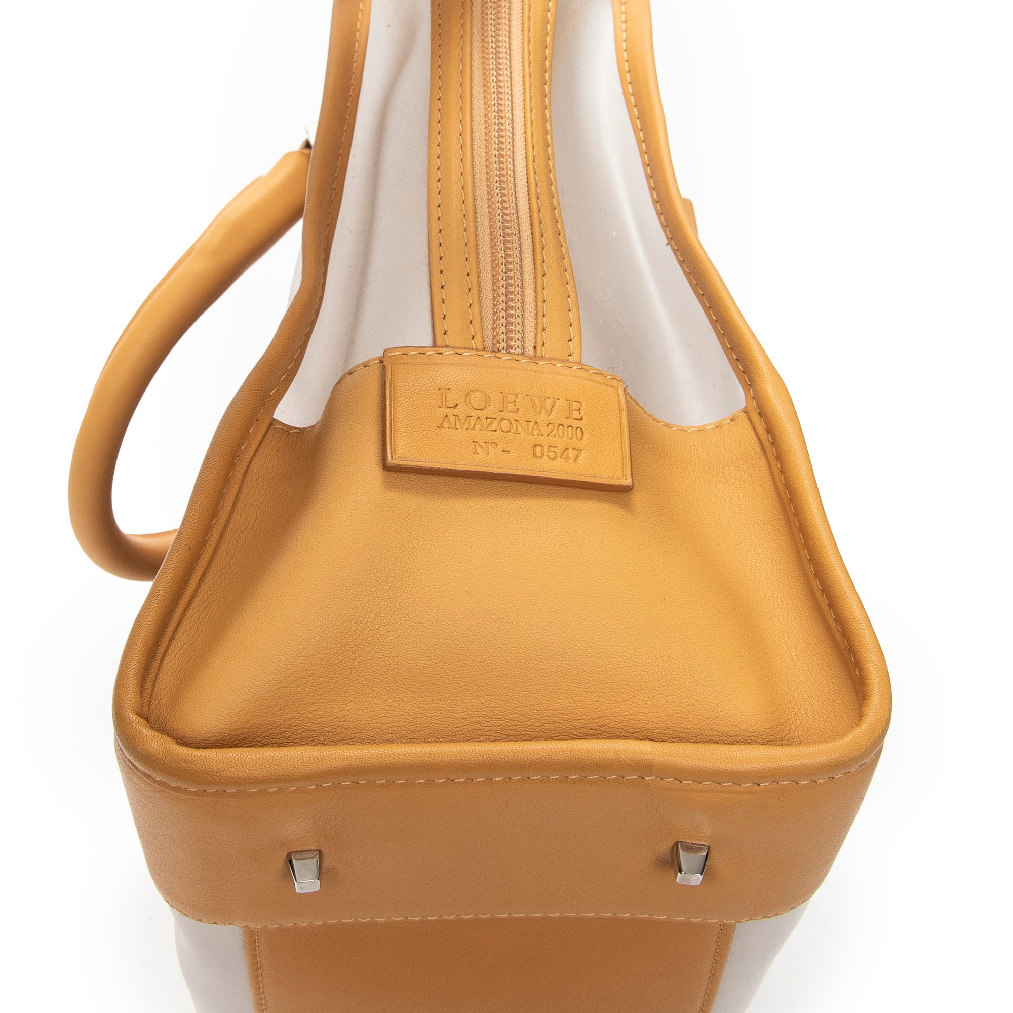 Handbag Vintage Transparent Amazona Tan Vinyl Canvas