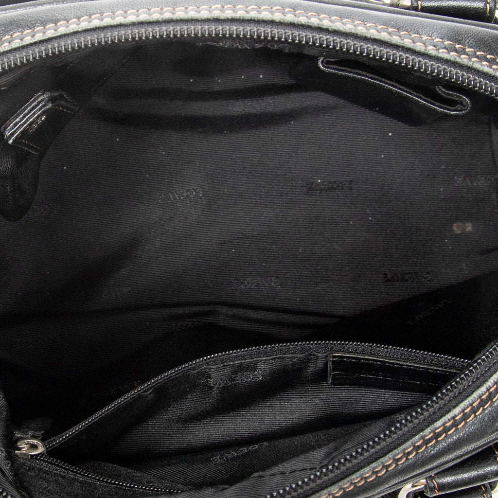 Handbag Vintage Anagram Dome Tote Black Calfskin Leather