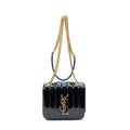 Shoulder Bag Small Vicky Chain Crossbody Black Vertical Quilted Patent Leather
