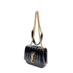 Shoulder Bag Small Vicky Chain Crossbody Black Vertical Quilted Patent Leather