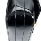 Shoulder Bag Small Vicky Chain Crossbody Black Vertical Quilted Patent Leather