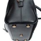 Shoulder Bag Baby Duffle Black Studded Calfskin Leather