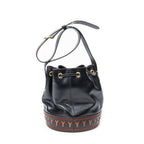 Shoulder Bag Cutout Y Bucket Crossbody Black Cutout Y Leather