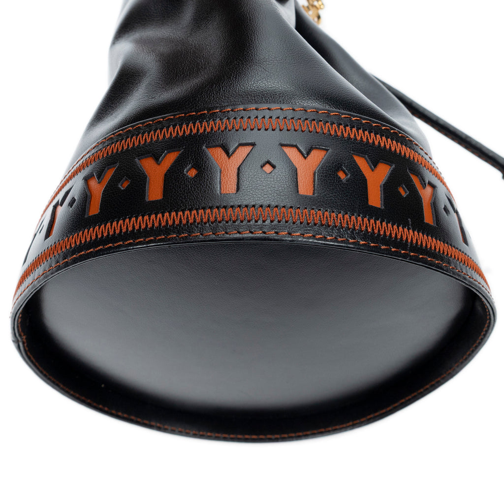 Shoulder Bag Cutout Y Bucket Crossbody Black Cutout Y Leather