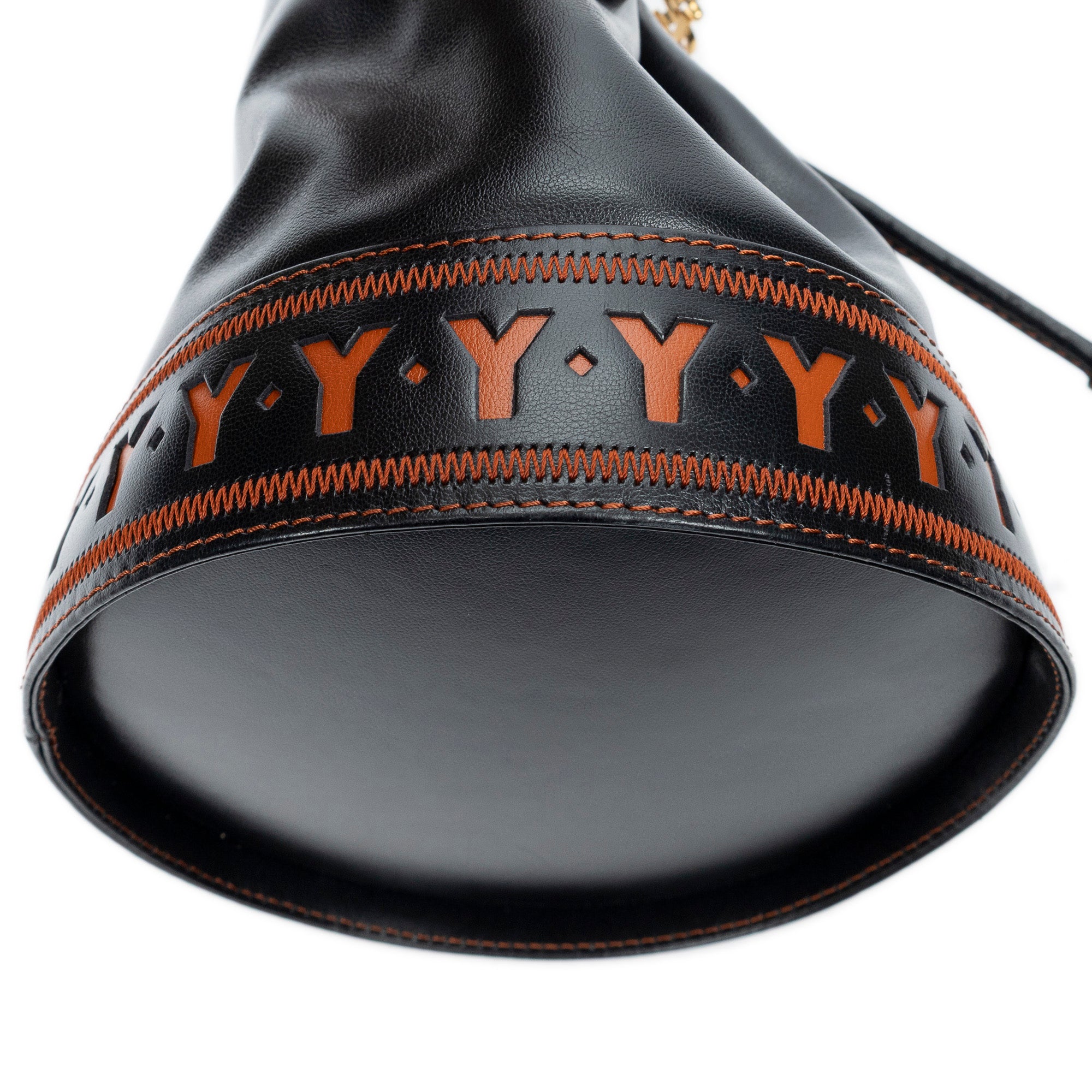 Shoulder Bag Cutout Y Bucket Crossbody Black Cutout Y Leather
