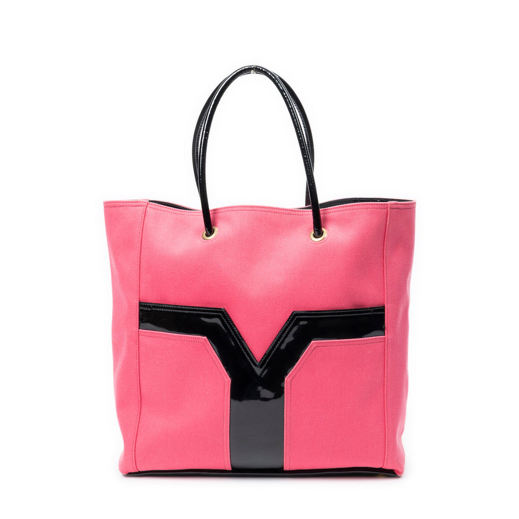 Shoulder Bag Lucky Chyc Tote Pink Woven Canvas