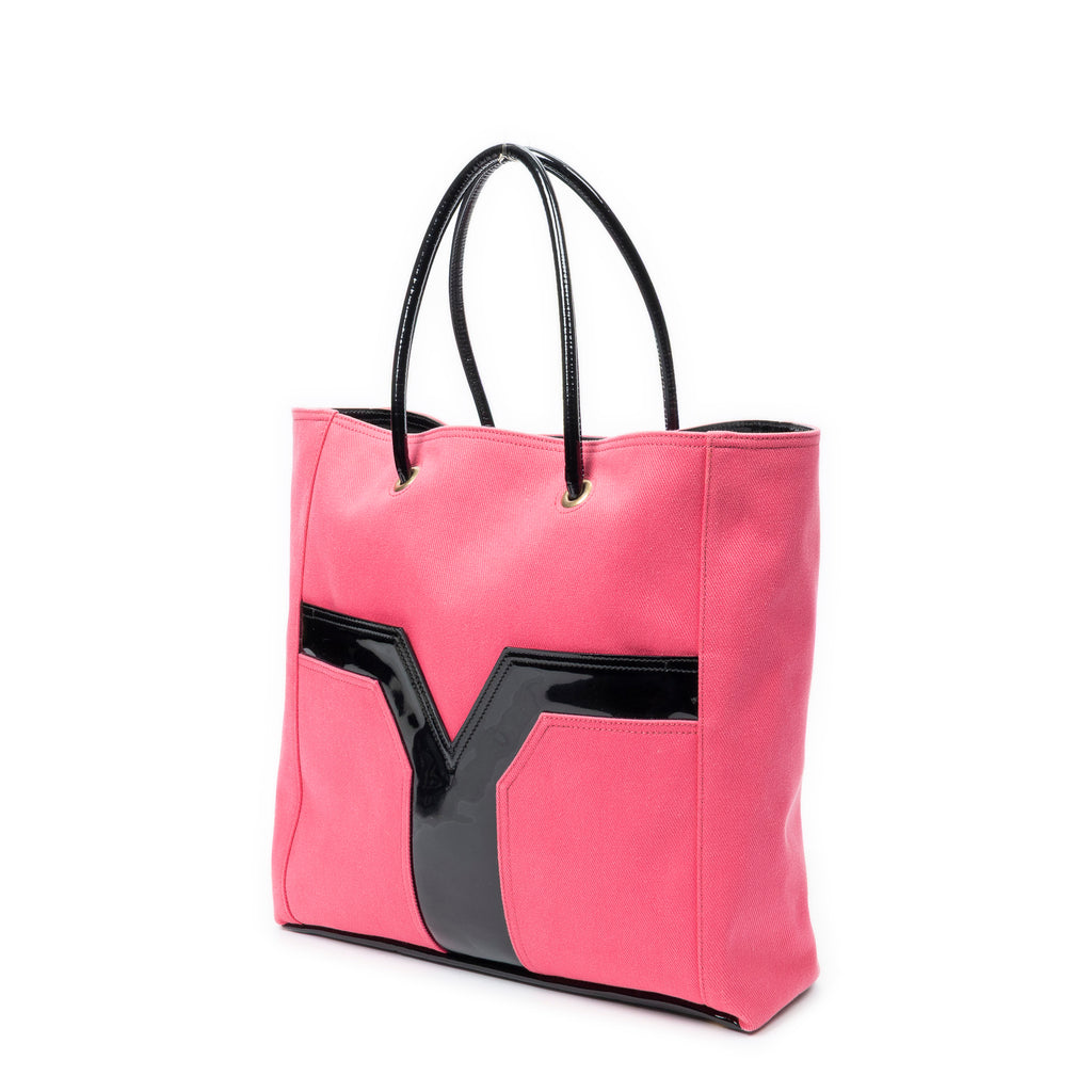 Shoulder Bag Lucky Chyc Tote Pink Woven Canvas