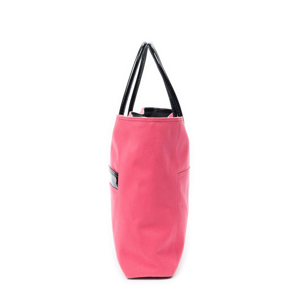 Shoulder Bag Lucky Chyc Tote Pink Woven Canvas