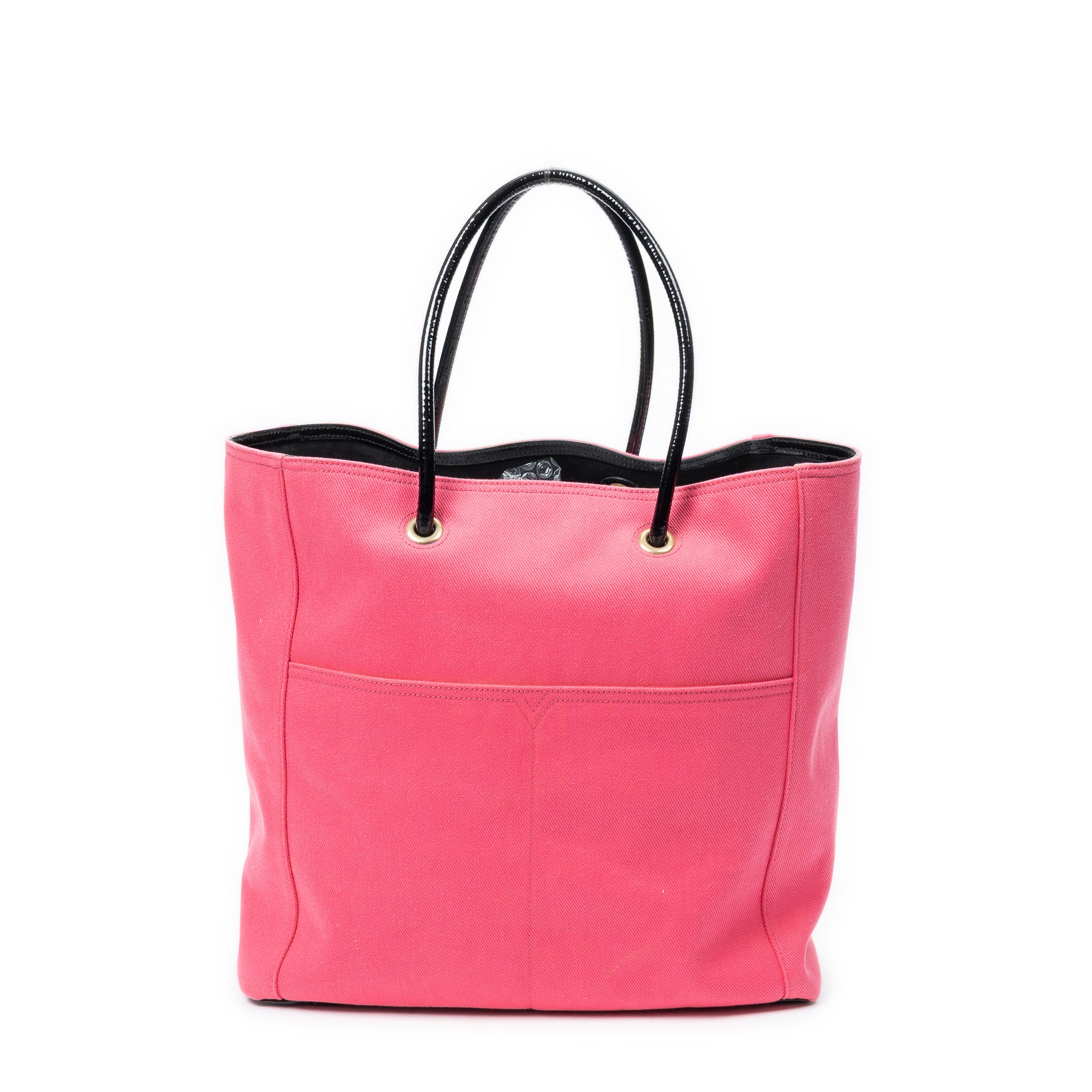 Shoulder Bag Lucky Chyc Tote Pink Woven Canvas