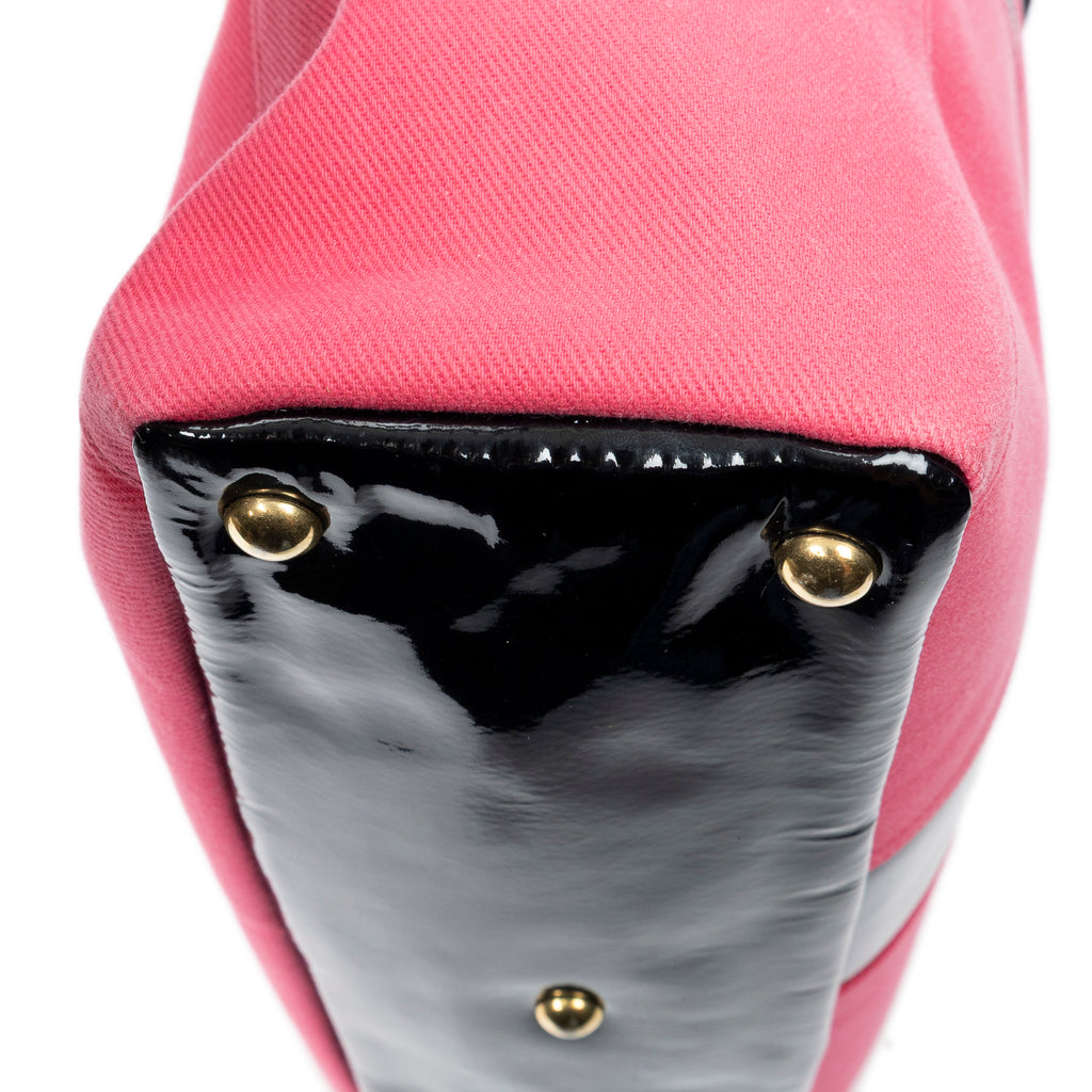 Shoulder Bag Lucky Chyc Tote Pink Woven Canvas