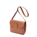 Shoulder Bag Vintage Flap Messenger Brown Grained Leather