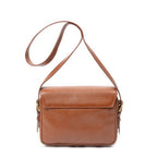 Shoulder Bag Vintage Flap Messenger Brown Grained Leather