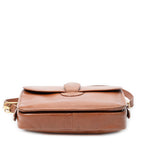 Shoulder Bag Vintage Flap Messenger Brown Grained Leather