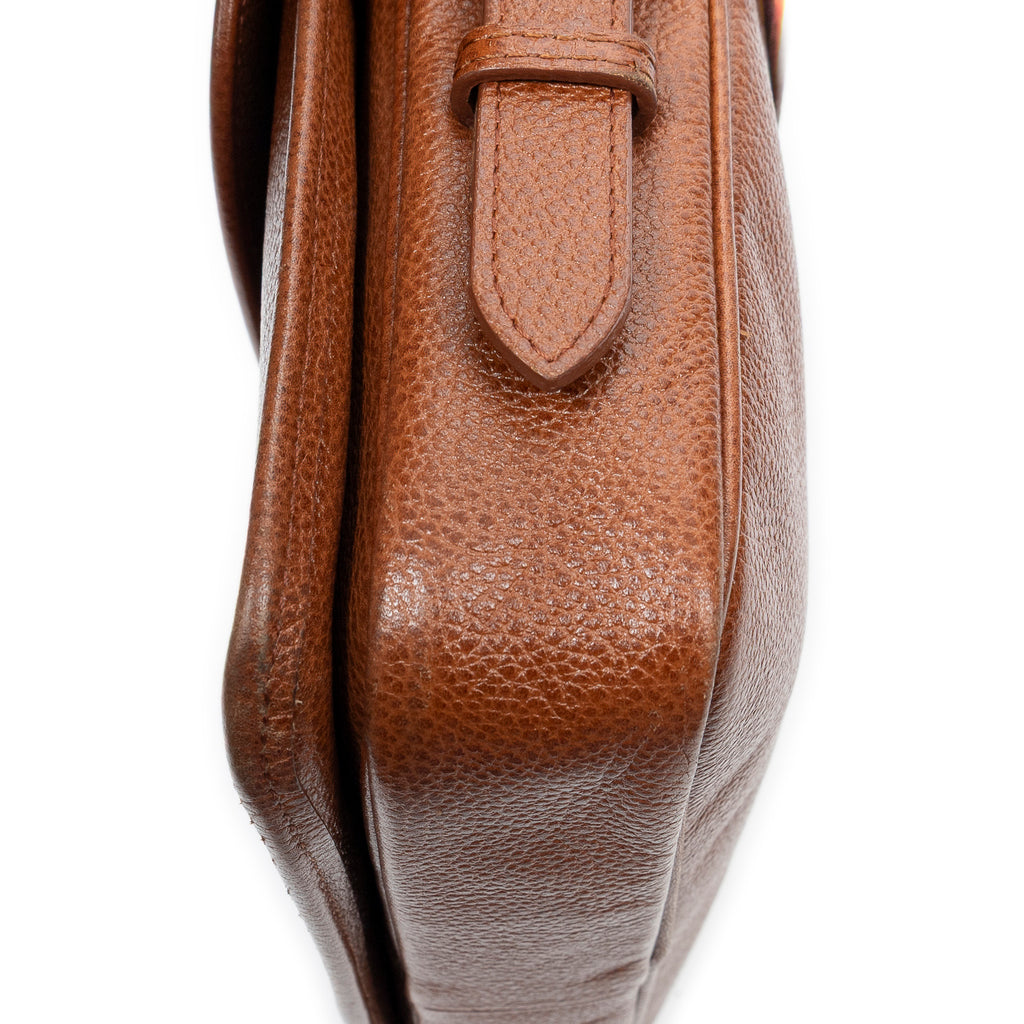 Shoulder Bag Vintage Flap Messenger Brown Grained Leather