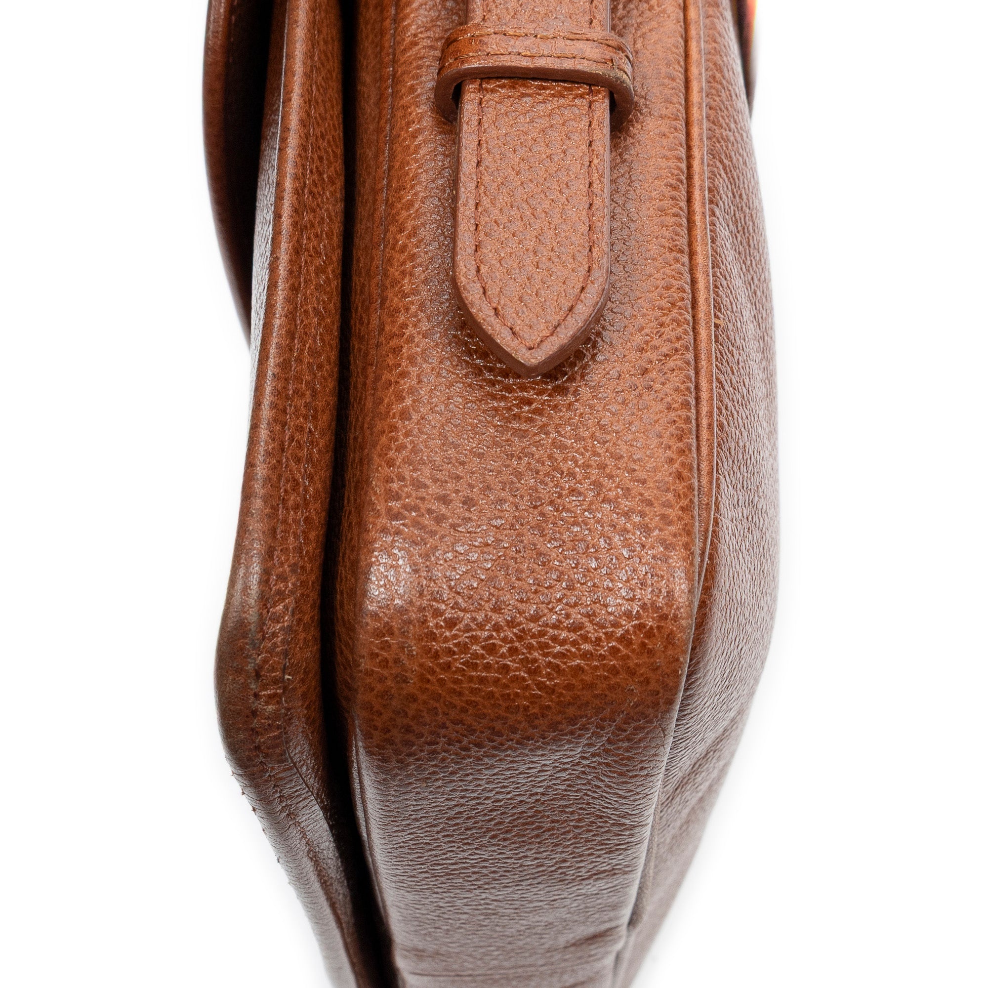 Shoulder Bag Vintage Flap Messenger Brown Grained Leather