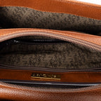 Shoulder Bag Vintage Flap Messenger Brown Grained Leather