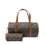 Handbag Papillon 30 Brown Monogram Canvas