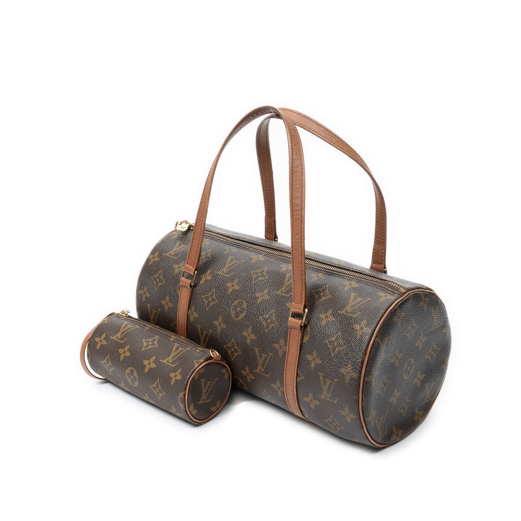 Handbag Papillon 30 Brown Monogram Canvas