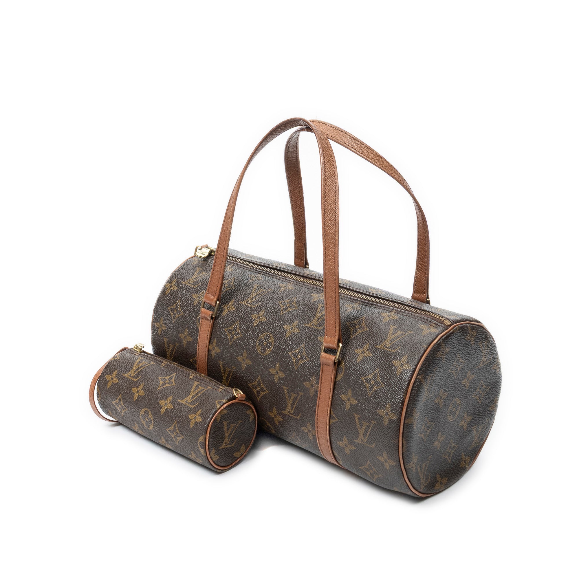 Handbag Papillon 30 Brown Monogram Canvas
