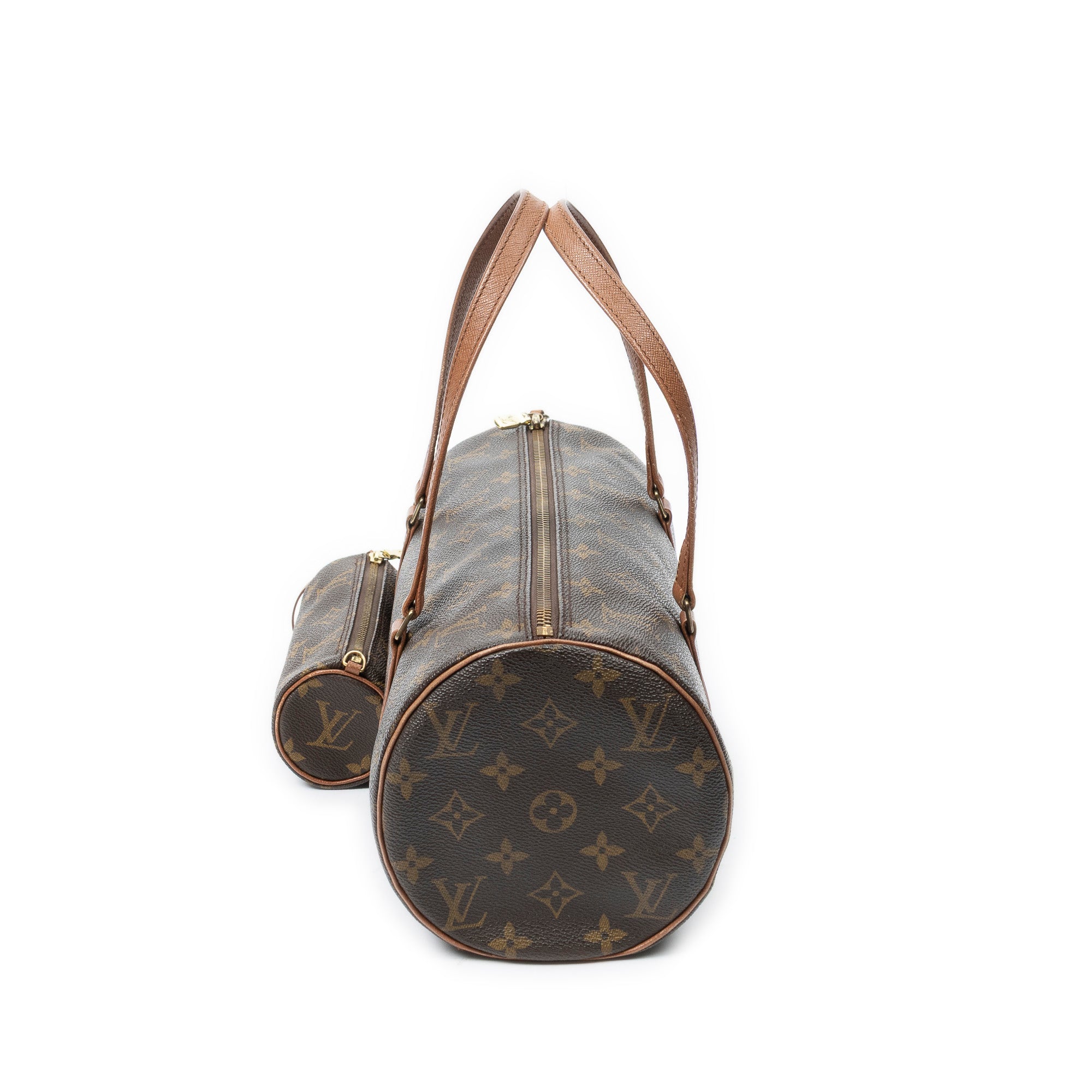 Handbag Papillon 30 Brown Monogram Canvas