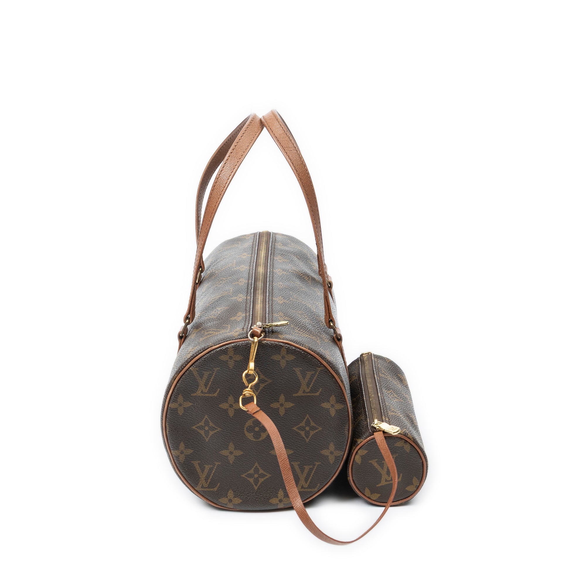 Handbag Papillon 30 Brown Monogram Canvas