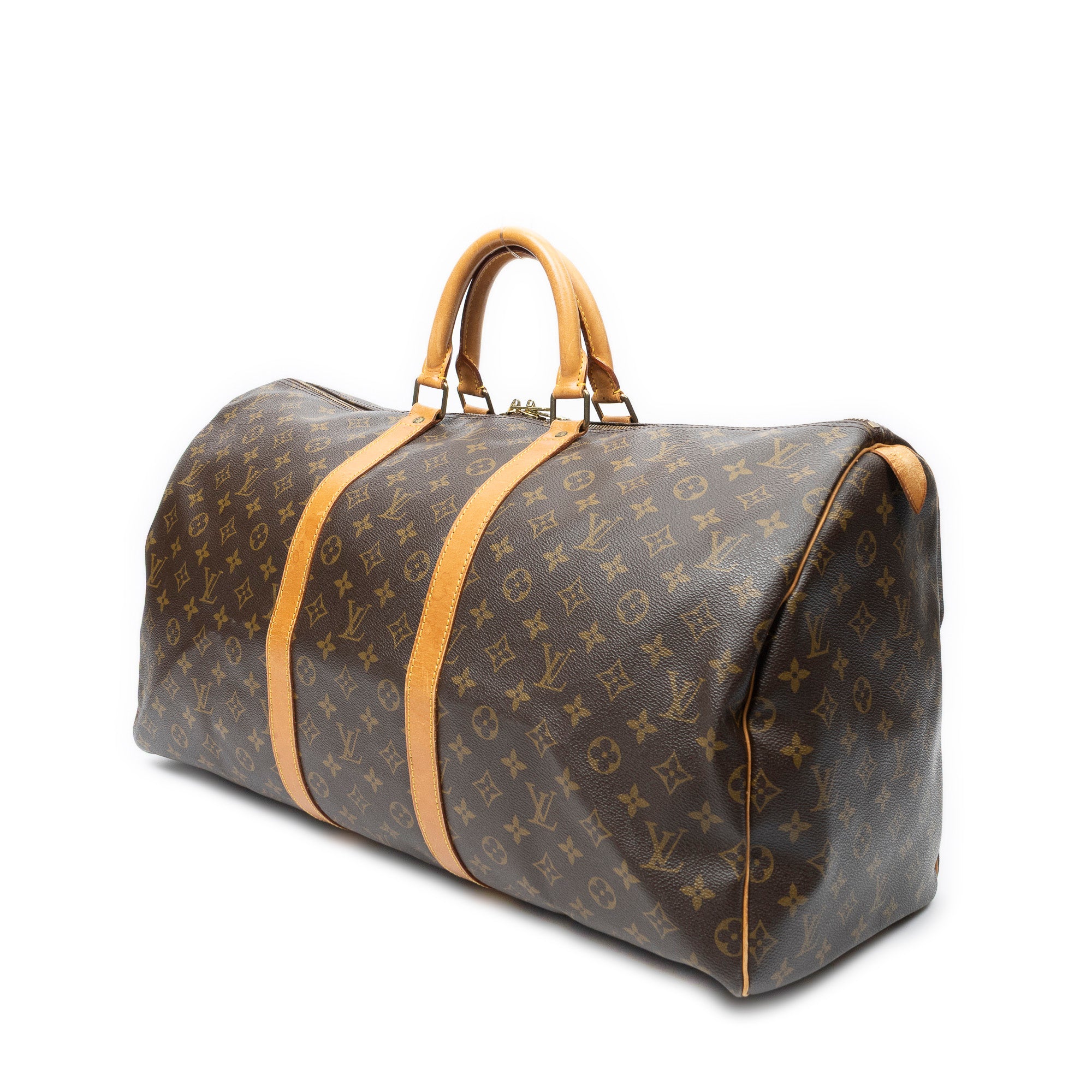 Travel Bag Keepall 55 Brown Monogram Canvas
