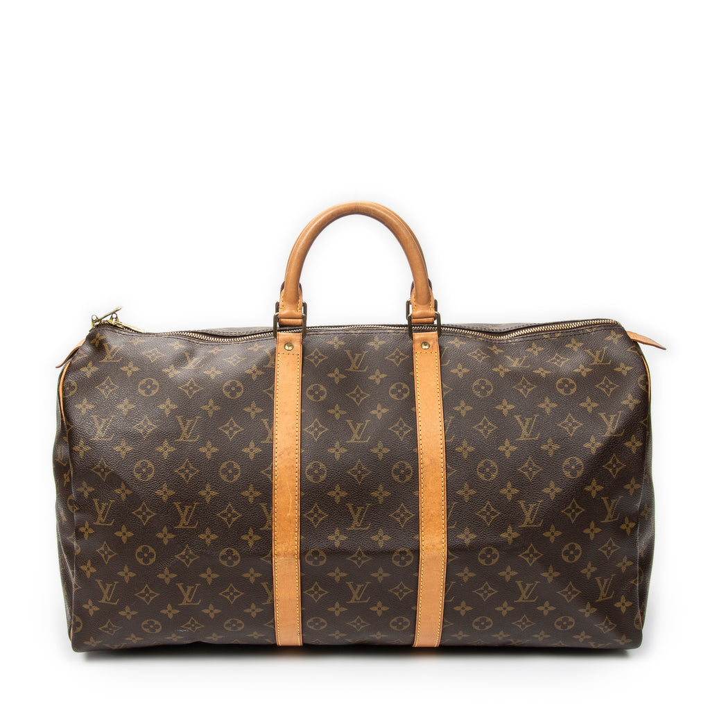 Travel Bag Keepall 55 Brown Monogram Canvas