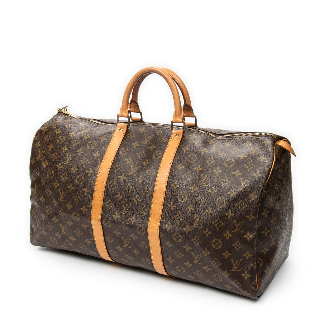 Travel Bag Keepall 55 Brown Monogram Canvas